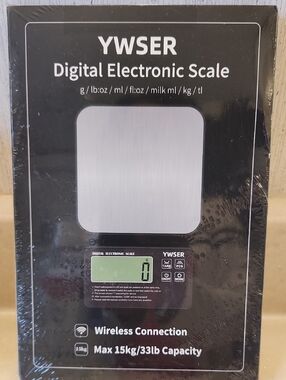Black Digital Electronic Kitchen Scale - 15kg Capacity
